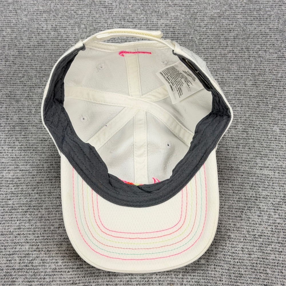Nike Dri-FIT Toddler White Baseball Hat Multi Color Swoosh Rainbow Stitch - Picture 6 of 11